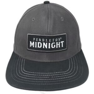 Pendleton Snapback Hat Gray Black OS Midnight Whisky Bronco Logo Patch Cotton